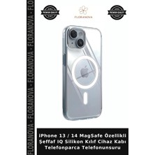 Floranova iPhone 13 / 14 Magsafe Özellikli Şeffaf Iq Silikon Kılıf Cihaz Kabı Telefonparca Telefonunsuru