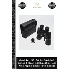 Floranova Özel Seri 50X60 Av Dürbünü Güneş Filtreli 1000M/45M Hobi Aleti Optik Cihaz Tatil Gereci