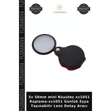 Floranova 5x 50MM Mini Büyüteç XX1051 KAPLAMA-XX1051 Günlük Eşya Taşınabilir Lens Detay Aracı