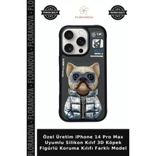 Floranova Özel Üretim iPhone 14 Pro Max Uyumlu Silikon Kılıf 3D Köpek Figürlü Koruma Kılıfı Farklı Model