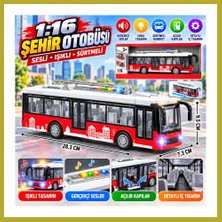 Bezos WY911A 1:16 Sesli Işıklı Sürtmeli Oyuncak Otobüs Bcks