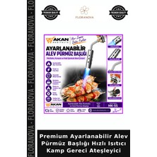 Floranova Premium Ayarlanabilir Alev Pürmüz Başlığı Hızlı Isıtıcı Kamp Gereci Ateşleyici