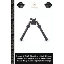 Floranova Super x Tac Picatinny Rail 22 mm Hareketli Bipod Silah Aksesuarı Arazi Ekipmanı Taşınabilir Parça