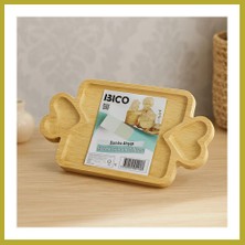 Bezos Bambu Ahşap Servis Tepsisi 25X14 cm - 3 Bölmeli Sunum Tahtası Bcks