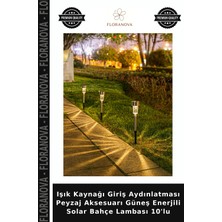 Floranova Işık Kaynağı Giriş Aydınlatması Peyzaj Aksesuarı Güneş Enerjili Solar Bahçe Lambası 10'lu