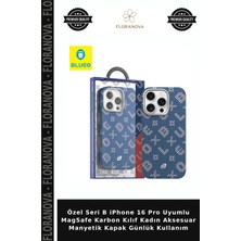 Floranova Özel Seri B iPhone 16 Pro Uyumlu Magsafe Karbon Kılıf Kadın Aksesuar Manyetik Kapak Günlük Kullanım