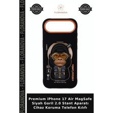 Floranova Premium iPhone 17 Air Magsafe Siyah Goril 2.0 Stant Aparatı Cihaz Koruma Telefon Kılıfı