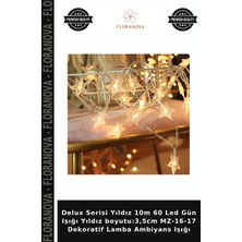 Floranova Delux Serisi Yıldız 10M 60 LED Gün Işığı Yıldız Boyutu:3,5cm Mz-16-17 Dekoratif Lamba Ambiyans Işığı