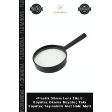Floranova -Plastik 50MM Lens 10X El Büyüteç Okuma Büyüteç Takı Büyüteç Taşınabilir Alet Hobi Aleti
