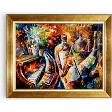 Giyense Tablo Caz Müzik Orkestrası Piyano ve Saksofon Temalı Çerçeveli Kanvas Tablo Müzik Odası Ofis