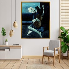Giyense Tablopablo Picasso Gitar Çalan Adam Çerçeveli Kanvas Tablo Modern Salon Dekoru