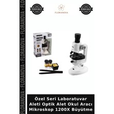 Floranova Özel Seri Laboratuvar Aleti Optik Alet Okul Aracı Mikroskop 1200X Büyütme
