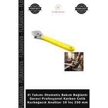 Floranova El Takımı Otomotiv Bakım Bağlantı Gereci Profesyonel Karbon Çelik Kurbağacık Anahtar 10 Inç 250 mm
