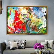Giyense Tablorenkli Soyut Sanat Atatürk Portresi Kanvas Tablo Modern Salon ve Ofis Duvar Dekoru