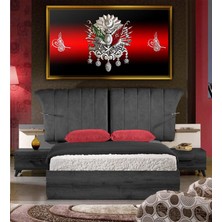 Giyense Tabloosmanlı Arması ve Tuğra Motifli Tablo Çerçeveli Kanvas Tablo Modern Salon Dekoru