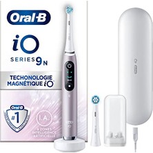 Oral-B Io9 Rose Quartz Şarjlı/elektrikli Diş Fırçası, 2 Fırça Başlığı, Hızlı Manyetik Şarj Cihazı, Uzun Ömürlü Pil, Şarj Eden Seyahat Kabı, Yedek Başlık Kabı