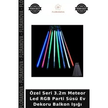 Floranova Özel Seri 3.2m Meteor LED Rgb Parti Süsü Ev Dekoru Balkon Işığı