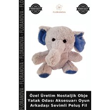 Floranova Özel Üretim Nostaljik Obje Yatak Odası Aksesuarı Oyun Arkadaşı Sevimli Peluş Fil