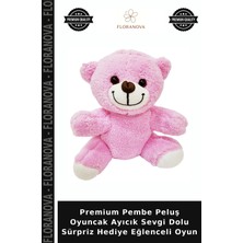 Floranova Premium Pembe Peluş Oyuncak Ayıcık Sevgi Dolu Sürpriz Hediye Eğlenceli Oyun