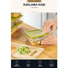Viracasa Saklama Kabı 1200 ml Kapaklı Buzdolabı Dondurucu Mikrodalga Uyumlu Şeffaf Yemek Kabı