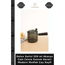 Floranova Delux Serisi 550 ml Akasya Cam Cezve Sunum Gereci Modern Mutfak Çay Keyfi