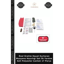 Floranova Özel Üretim Hayat Kurtaran Muayene Hazırlığı Set Ilk Yardım Seti Polyester Çantalı 17 Parça