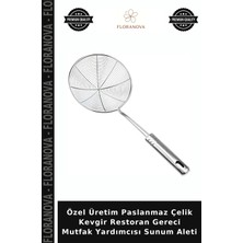 Floranova Özel Üretim Paslanmaz Çelik Kevgir Restoran Gereci Mutfak Yardımcısı Sunum Aleti