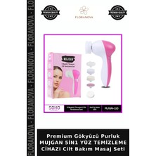 Floranova Premium Gökyüzü Purluk Mujgan 5in1 Yüz Temizleme Cihazı Cilt Bakım Masaj Seti
