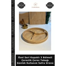 Floranova Özel Seri Kapaklı 3 Bölmeli Çerezlik Çerez Tabağı Günlük Kullanım Sofra Ürünü