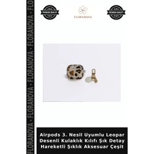 Floranova Airpods 3. Nesil Uyumlu Leopar Desenli Kulaklık Kılıfı Şık Detay Hareketli Şıklık Aksesuar Çeşit