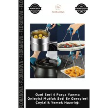 Floranova Özel Seri 4 Parça Yanma Önleyici Mutfak Seti Ev Gereçleri Çeyizlik Yemek Hazırlığı