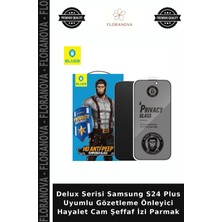 Floranova Delux Serisi Samsung S24 Plus Uyumlu Gözetleme Önleyici Hayalet Cam Şeffaf Izi Parmak