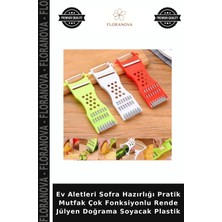 Floranova Ev Aletleri Sofra Hazırlığı Pratik Mutfak Çok Fonksiyonlu Rende Jülyen Doğrama Soyacak Plastik