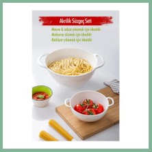 Bşk Virgo Akrilik Beyaz 2 Li Süzgeç Seti ( Makarna & Pirinç Süzgeci ) BSK2026