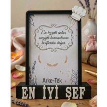 Arke-Tek Aşçılar Günü Hediyesi Masa Üstü Çerçeve Seti 3D Tasarım Minimal Çerçeve (7,5 cm x 10,5 Cm), Kişiye Özel Fotoğraflı
