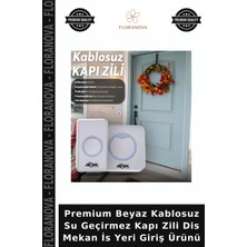 Floranova Premium Beyaz Kablosuz Su Geçirmez Kapı Zili Dis Mekan Is Yeri Giriş Ürünü