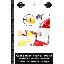 Floranova Özel Seri Ev Hediyesi Pratik Mutfak Çubukta Sunum Spiral Patates Dilimleyici