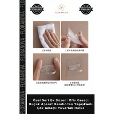 Floranova Özel Seri Ev Düzeni Ofis Gereci Küçük Aparat Kendinden Yapışkanlı Çok Amaçlı Yuvarlak Halka