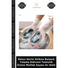 Floranova Delux Serisi Silikon Bulaşık Yıkama Eldiveni Temizlik Ürünü Mutfak Eşyası Ev Aleti