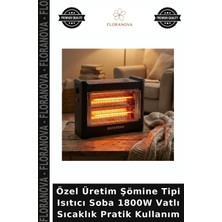 Floranova Özel Üretim Şömine Tipi Isıtıcı Soba 1800W Vatlı Sıcaklık Pratik Kullanım