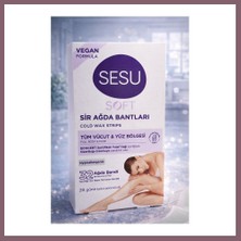 Bezos Sesu Soft Sir Ağda Bantları 32 Adet Vegan Formula Tüm Vücut ve Yüz Için Soğuk Ağda Bandı Bzss
