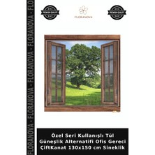 Floranova Özel Seri Kullanışlı Tül Güneşlik Alternatifi Ofis Gereci Çiftkanat 130X150 cm Sineklik