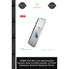 Floranova 1080P Full Hd 5 Inç Dokunmatik Ekranlı Araç Içi Dikiz Aynası ve Park Kamerası Kontrol Donanım Ekran
