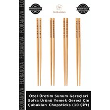Floranova Özel Üretim Sunum Gereçleri Sofra Ürünü Yemek Gereci Çin Çubukları Chopsticks (10 Çift)