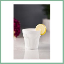 Bşk Virgo Akrilik Beyaz Tekli Kısa Bardak & Su Meşrubat Kahve Yanı Bardağı 300 ml ( Cam Değildir ) BSK2026