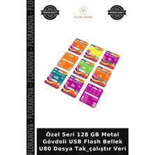 Floranova Özel Seri 128 GB Metal Gövdeli USB Flash Bellek U80 Dosya Tak_çalıştır Veri