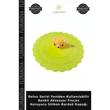 Floranova Delux Serisi Yeniden Kullanılabilir Renkli Aksesuar Fincan Koruyucu Silikon Bardak Kapağı