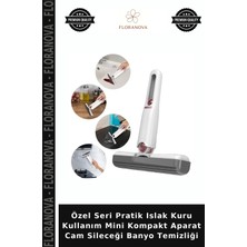 Floranova Özel Seri Pratik Islak Kuru Kullanım Mini Kompakt Aparat Cam Sileceği Banyo Temizliği