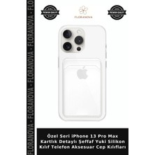 Floranova Özel Seri iPhone 13 Pro Max Kartlık Detaylı Şeffaf Yuki Silikon Kılıf Telefon Aksesuar Cep Kılıfları