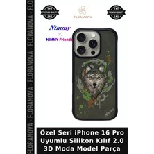 Floranova Özel Seri iPhone 16 Pro Uyumlu Silikon Kılıf 2.0 3D Moda Model Parça